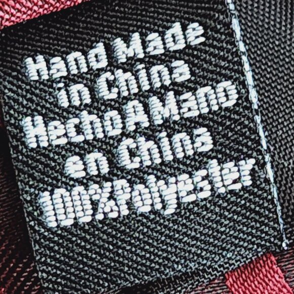 Van Heusen Red Black Gray White Box Geo Color Change Design Poly Hand Made Tie - Picture 11 of 16